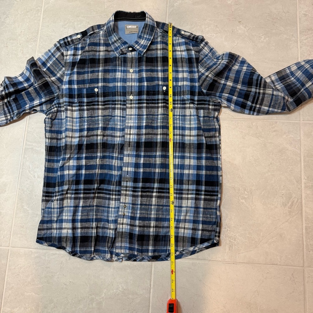 Public Opinion blue plaid dress shirt size XXL